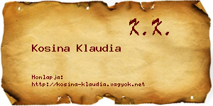 Kosina Klaudia névjegykártya