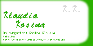 klaudia kosina business card